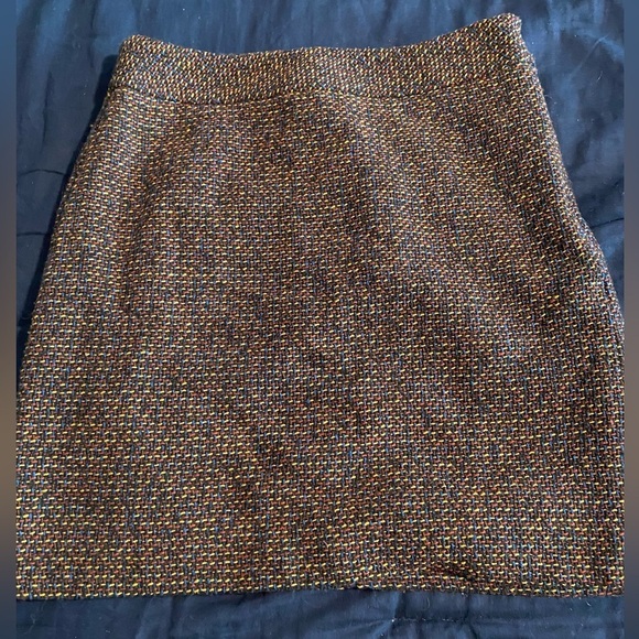 LOFT x Ann Taylor Tweed Wool Boucle Mini Skirt with Exposed Zipper Businesswear - Picture 1 of 6